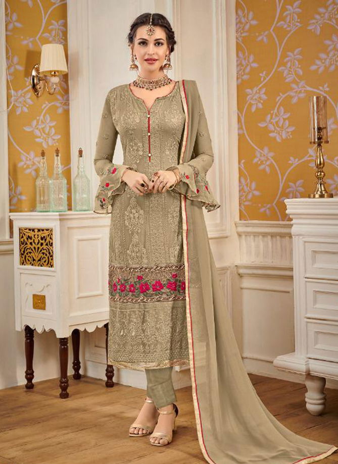 Eba Lifestyle Hurma Vol 12 Faux Georgette With Heavy Embroidery Work Top And Dupatta salwar Suit